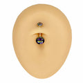 Gold Vitrail Medium Round CZ Prong Belly Bar  image 0