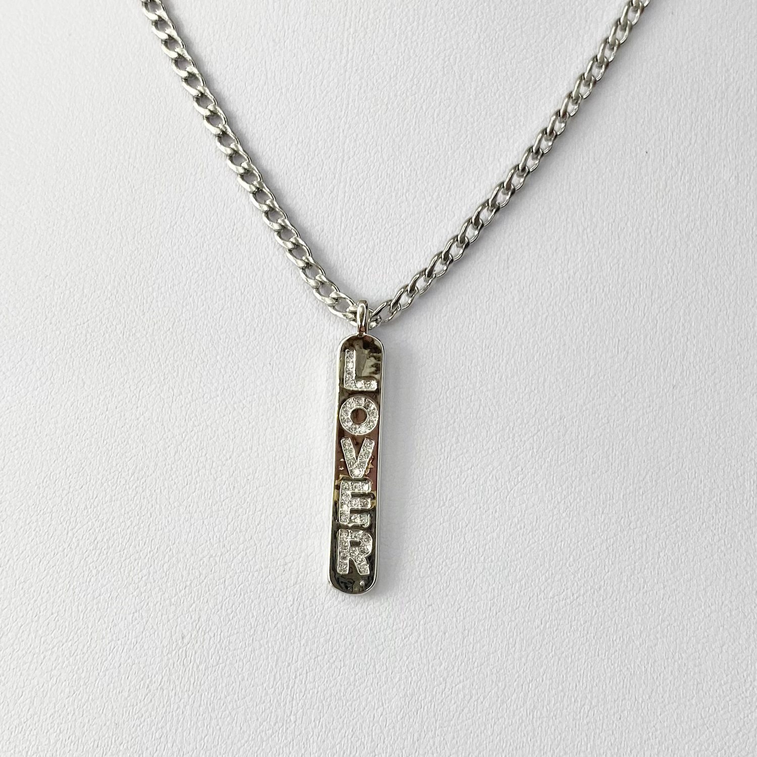 Silver CZ Lover Necklace image 0