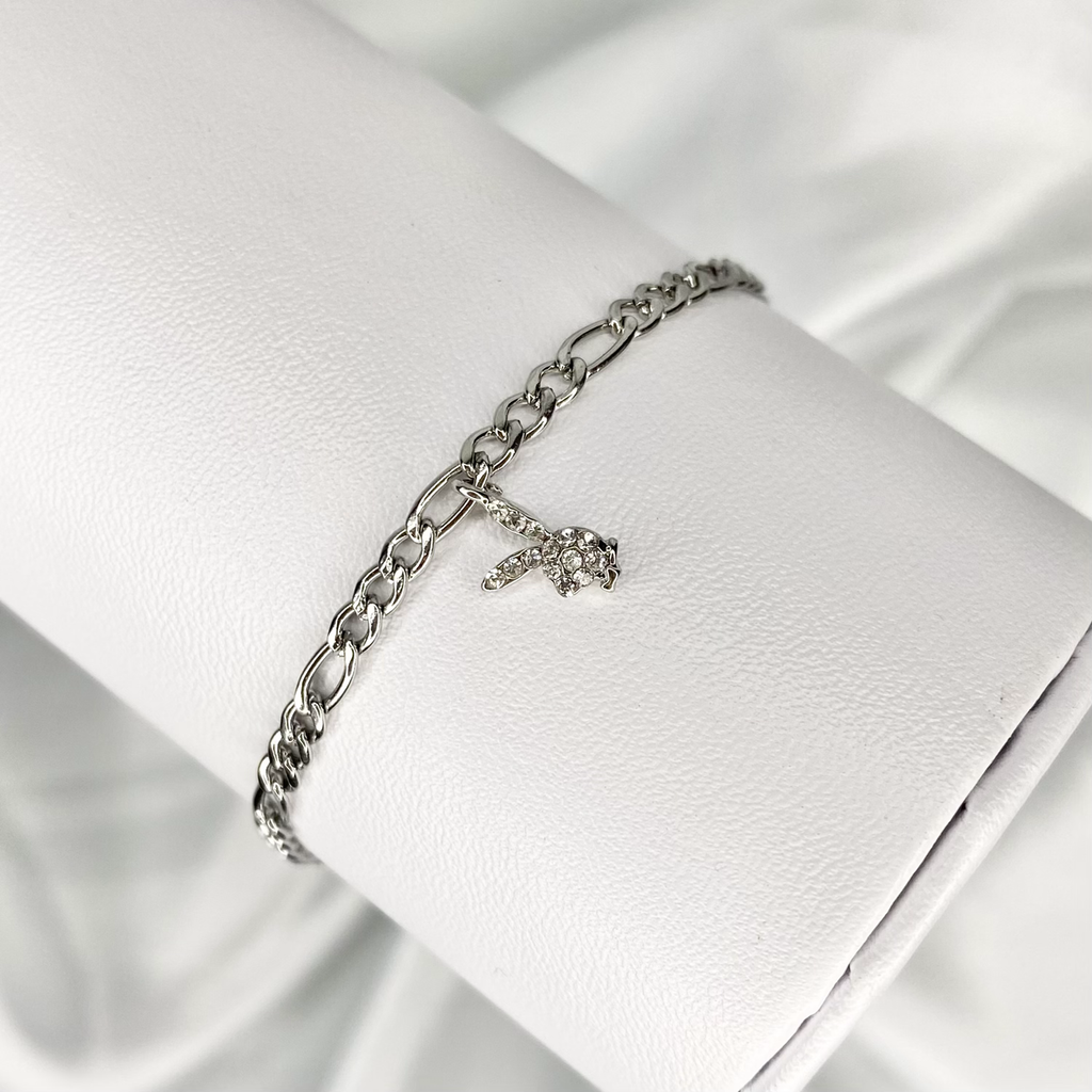 Silver Mini CZ Playboy Anklet image 1
