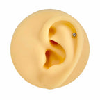 Silver Clear CZ Ball Top Flat Back Stud image 0