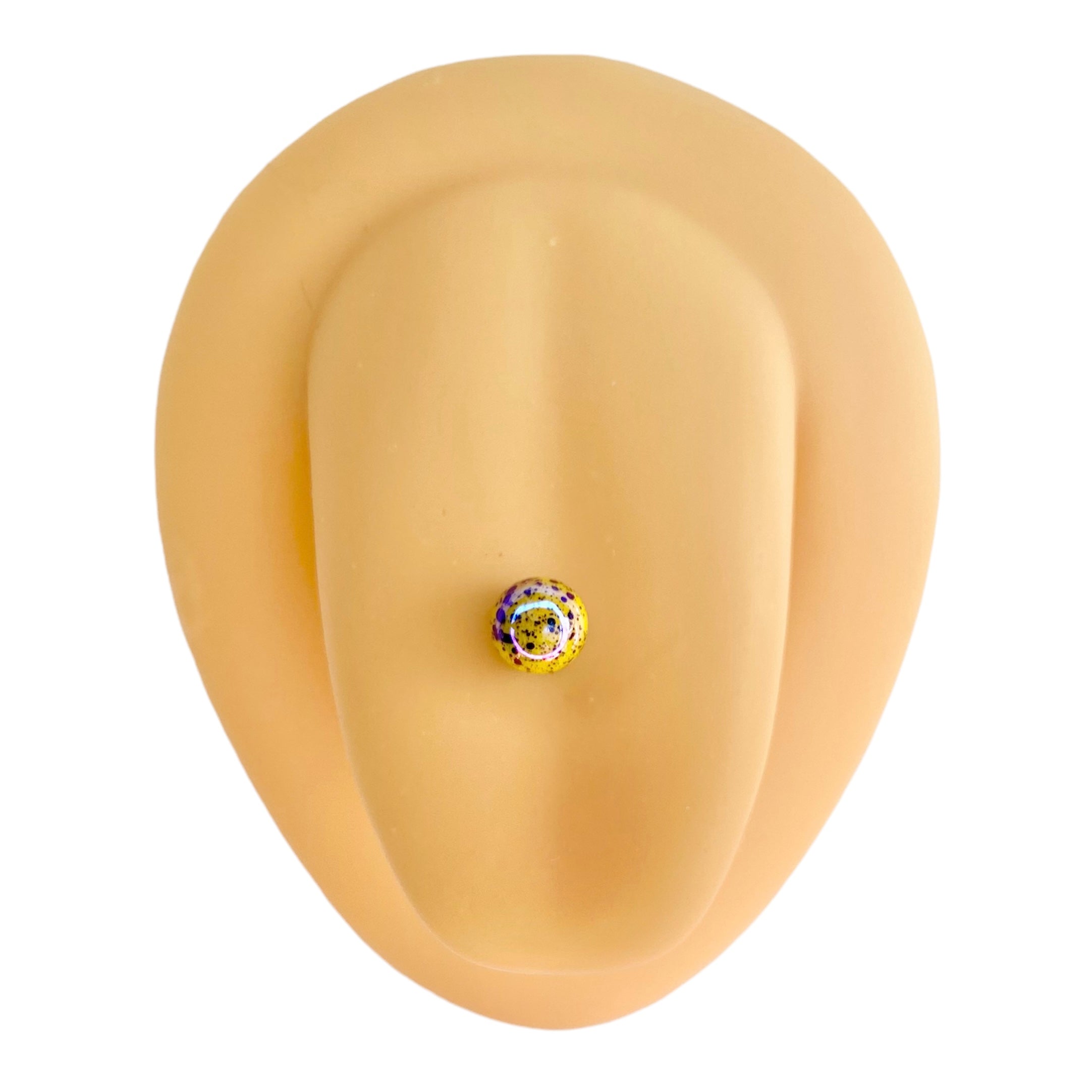 Yellow AB Coated Splash Effect Tongue Bar image 0