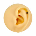 Black Clear CZ Ball Top Flat Back Stud image 0