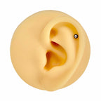 Black Clear CZ Ball Top Flat Back Stud image 0