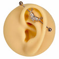 Rose Gold Marquise CZ Butterfly Industrial Barbell  image 0