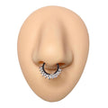 Silver Fake Septum Cubic Zirconia Hoop image 0