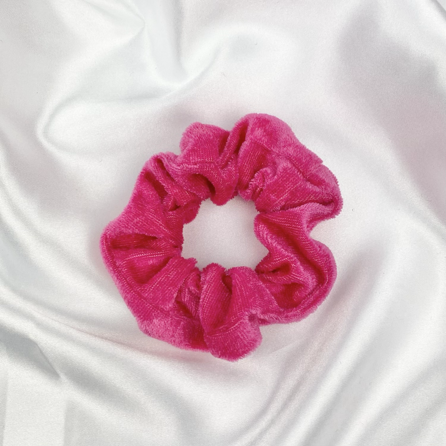 Magenta Pink Velvet Scrunchie image 0