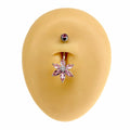 Pink CZ Marquise Flower Belly Bar  image 0