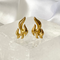Gold Flame Stud Earrings image 0