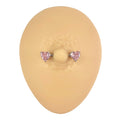 Pink CZ Heart Nipple Bar image 0