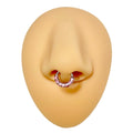 Pink 7 Crystal Gem Bendable Hoop  image 0