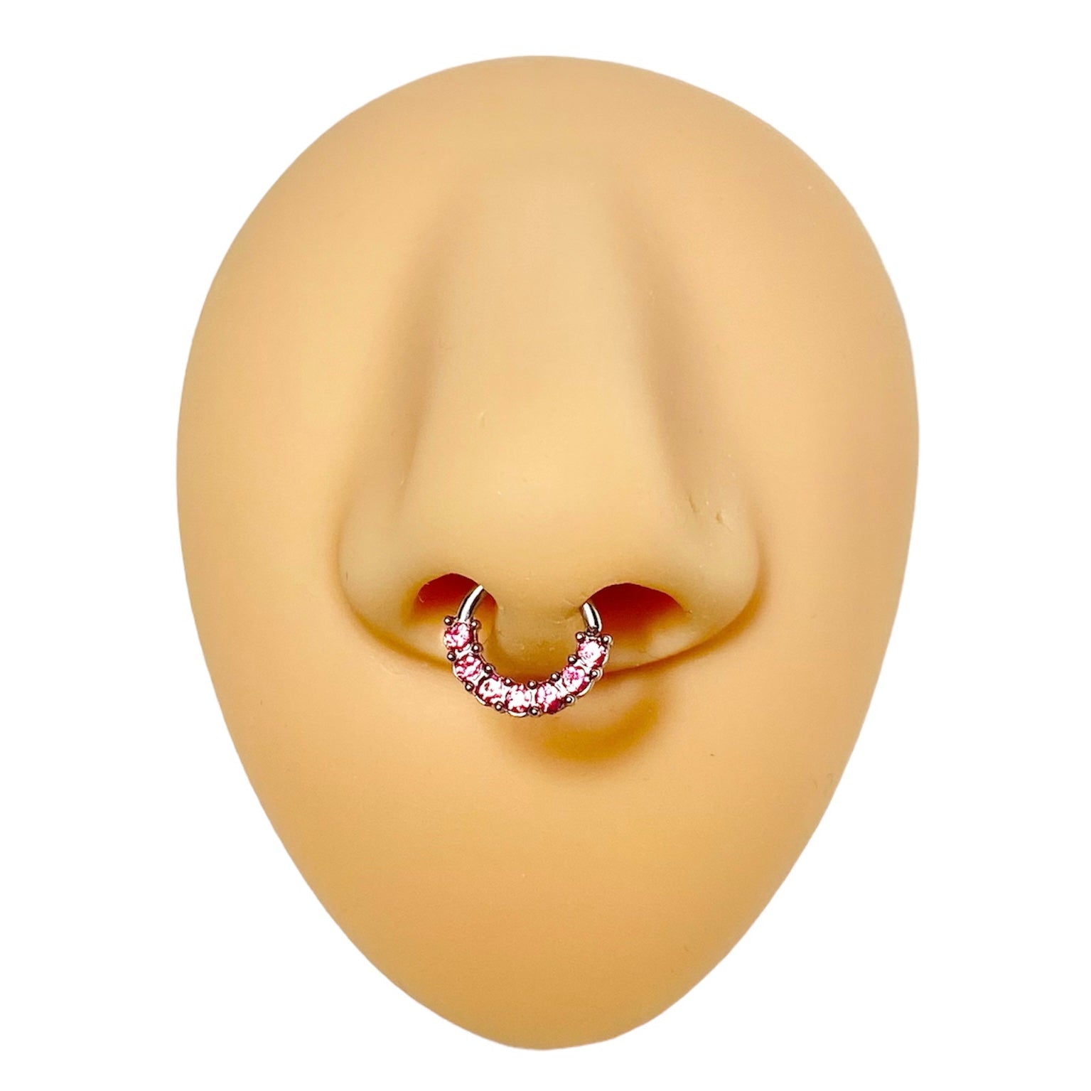 Pink 7 Crystal Gem Bendable Hoop  image 0