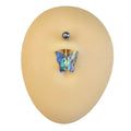 Silver Abalone Shell Covered Butterfly Belly Bar image 0