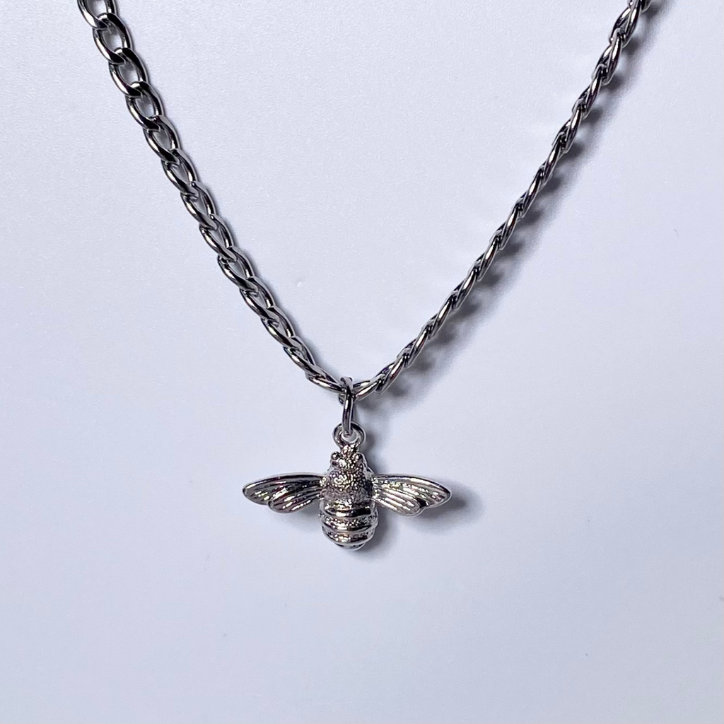 Silver Mini Realistic Bee Necklace image 0