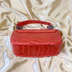 Coral Croc Rectangle Shoulder Bag image 2