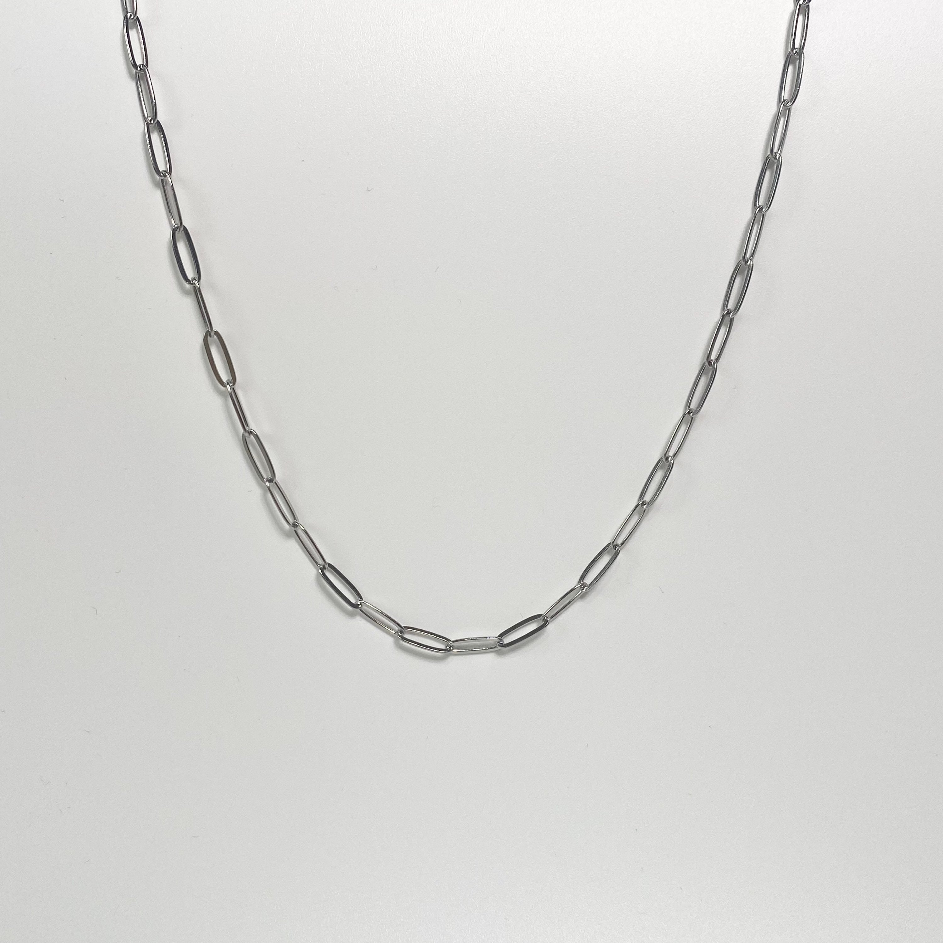 Silver Paperclip Chain Necklace image 0