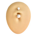 White Faux Pearl Belly Bar  image 0