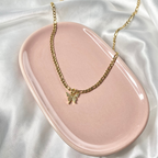 Gold CZ Butterfly Necklace image 1