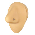 Silver Tear Drop Purple Opal Center Nose Stud image 0