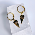 Gold Evil Eye Heart Hoop Earrings image 0