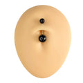 Black Solid Colour Ball Titanium Belly Bar  image 0
