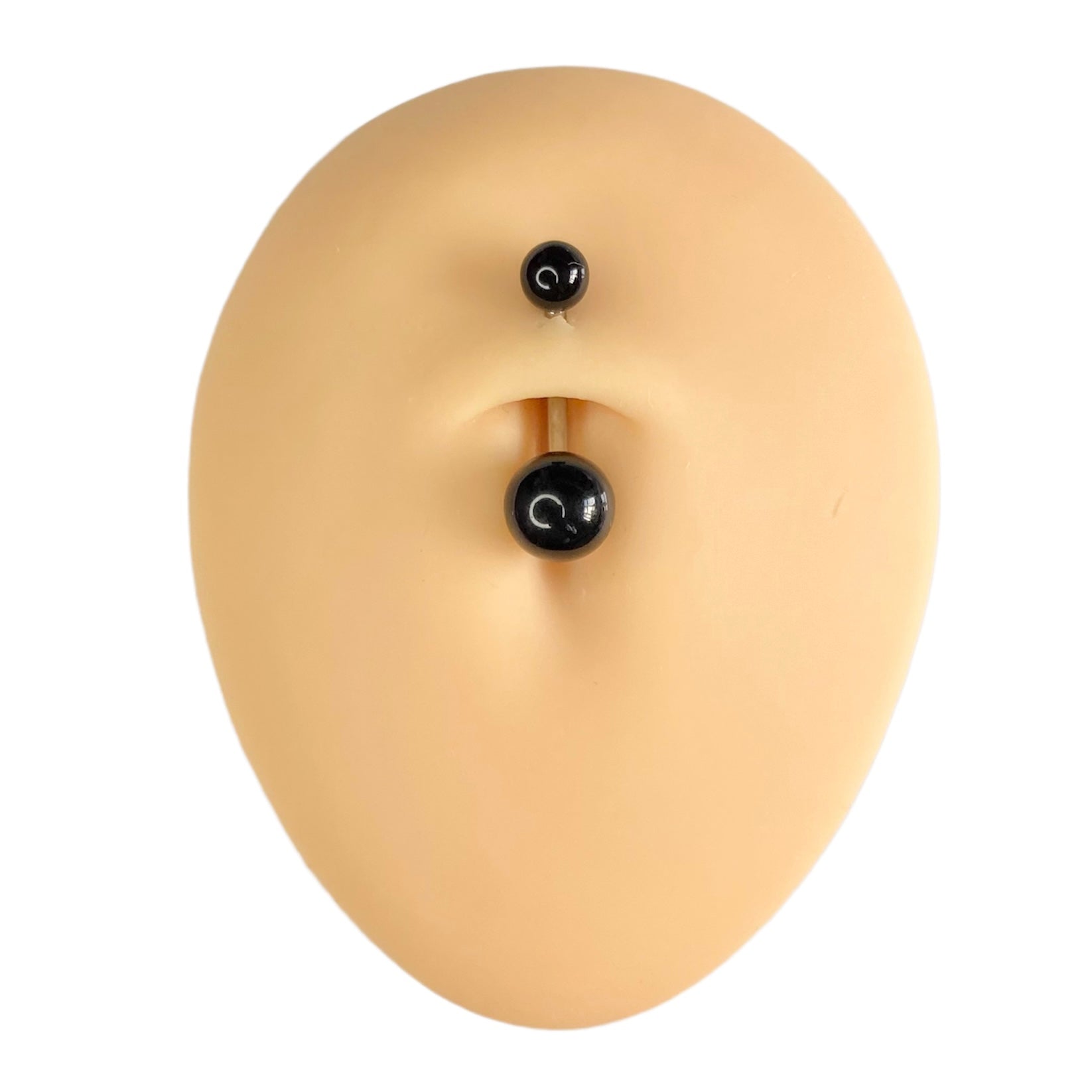 Black Solid Colour Ball Titanium Belly Bar  image 0