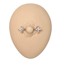 Gold Triple Marquise Nipple Bar image 0