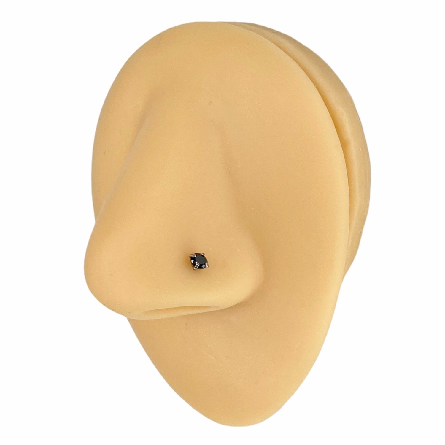 Black Prong Cubic Zirconia Nose Stud image 0
