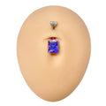 Aurora Borealis Rectangle Cubic Zirconia Belly Bar image 0