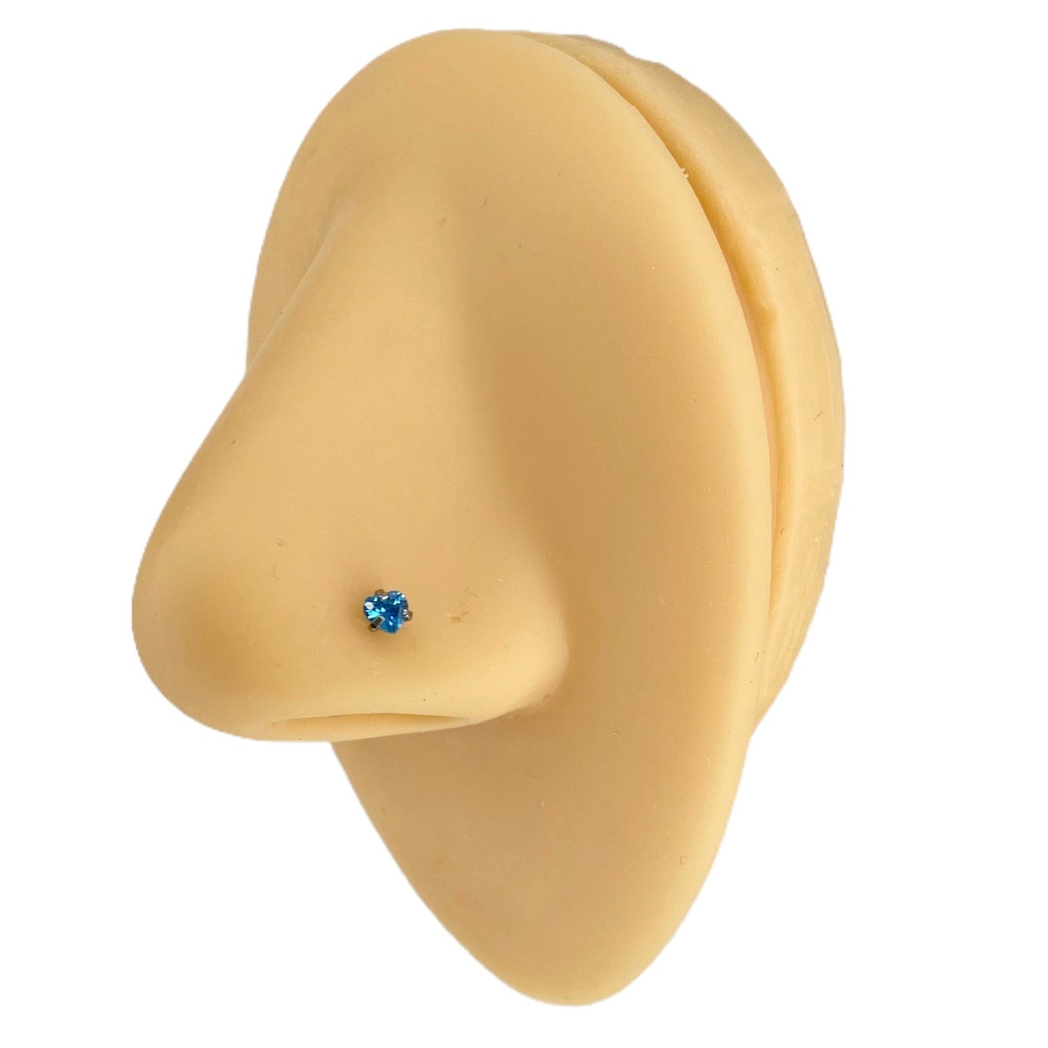 Blue Cubic Zirconia Heart Nose Stud image 0