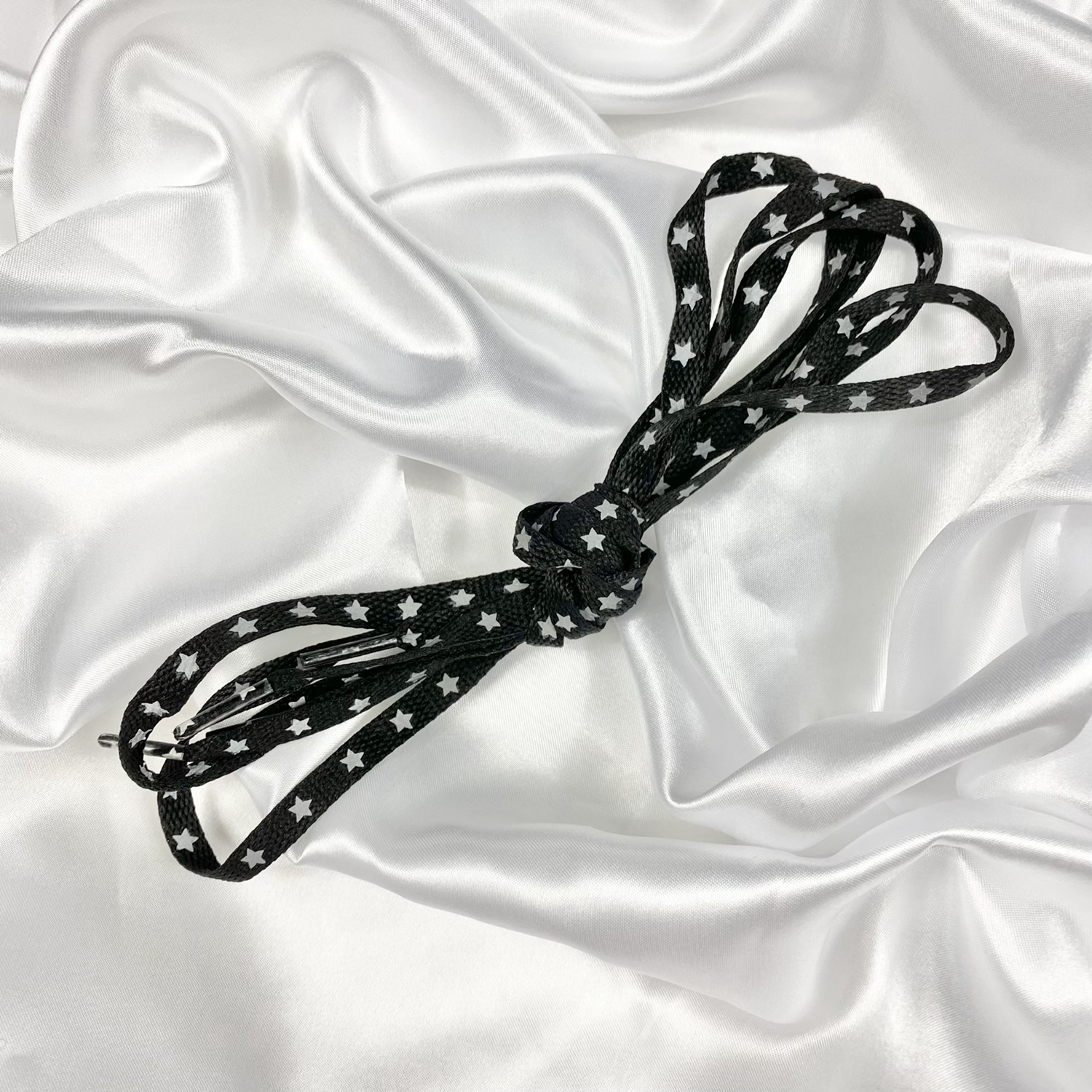 Black Reflective Star Shoe Laces image 1