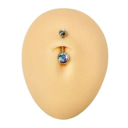 Aurora Borealis CZ Belly Bar  image 0
