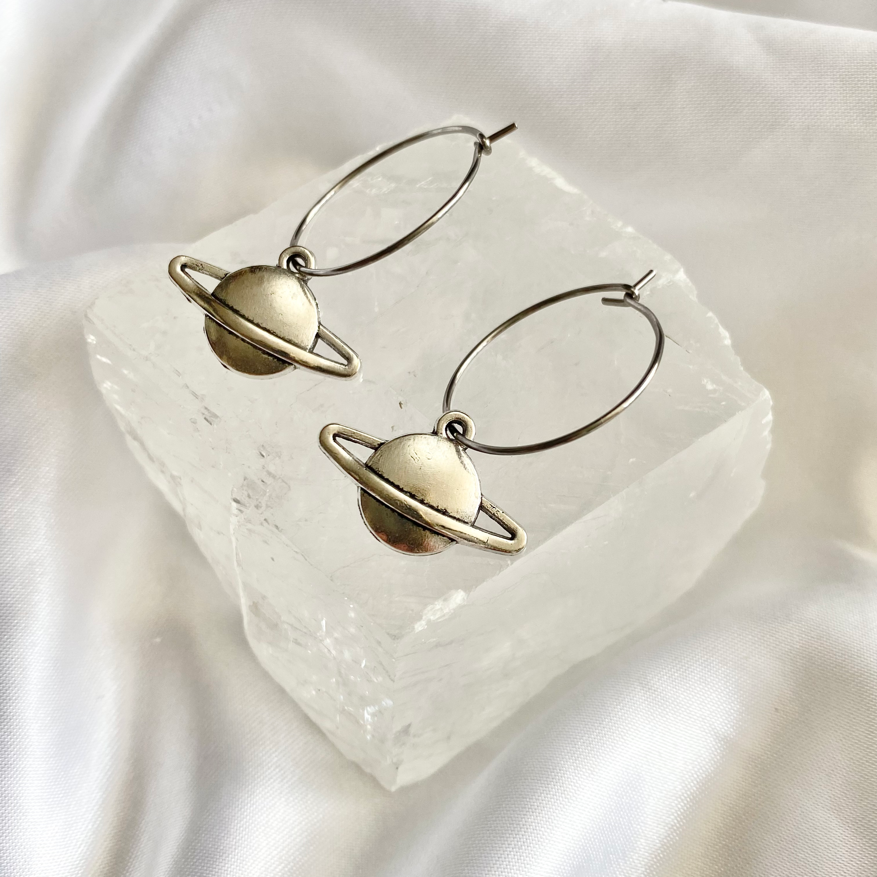 Planet Hoop Earrings image 0