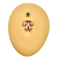 Gold CZ Bow Belly Bar  image 0