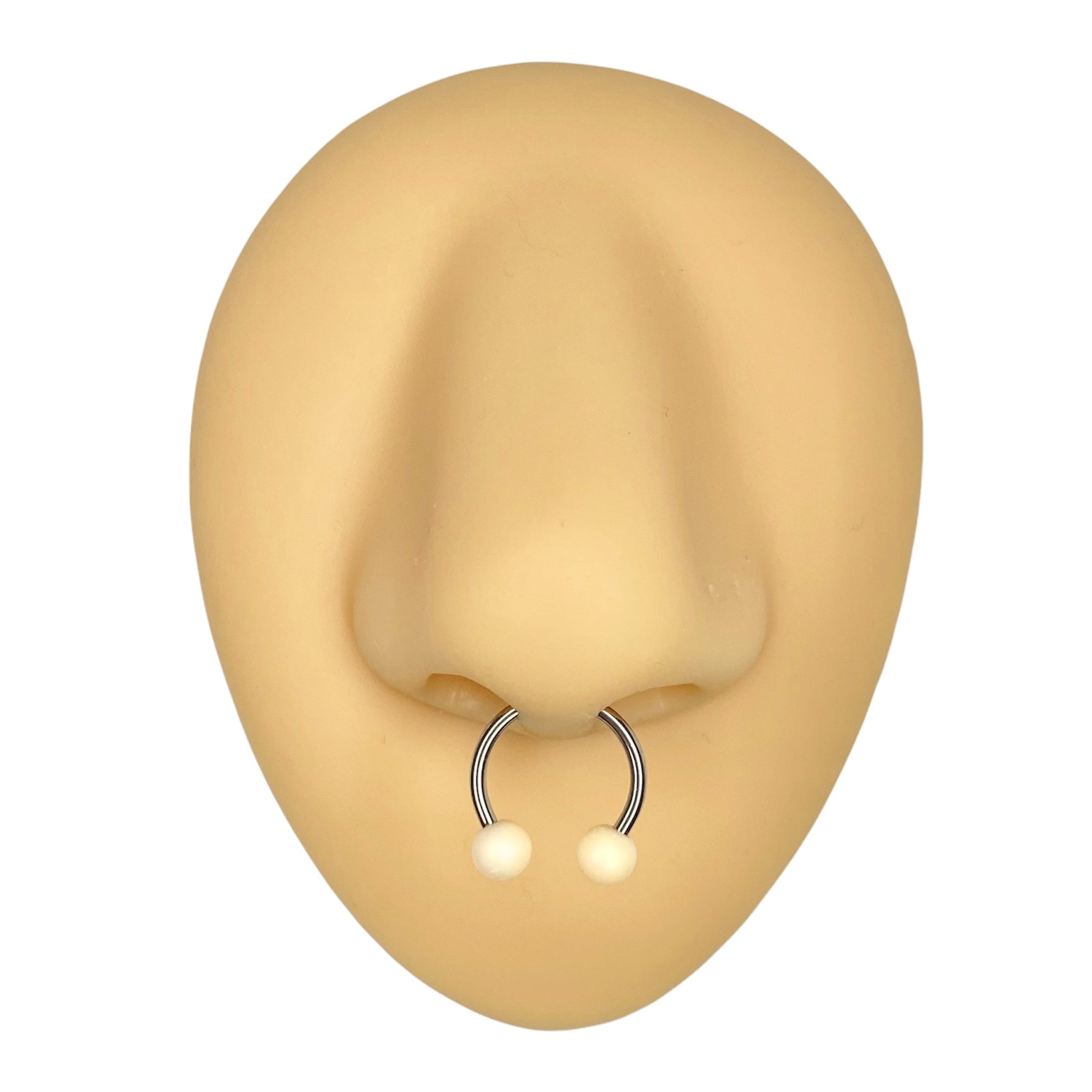 Peach Matte Pearlescent Horseshoe Hoop  image 0