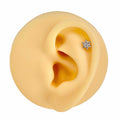 Silver Paved Round CZ Flower Flat Back Stud image 0