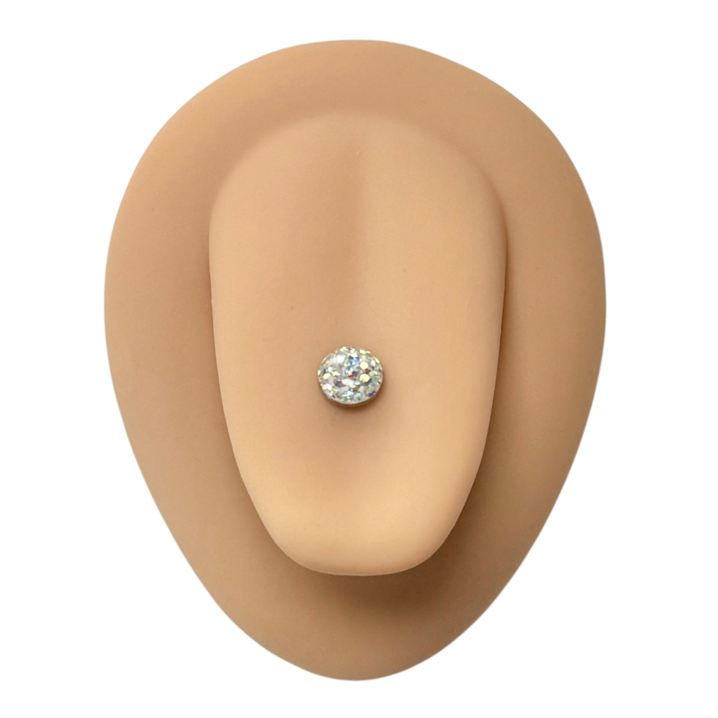 AB Circle Crystal Paved Tongue Bar image 0