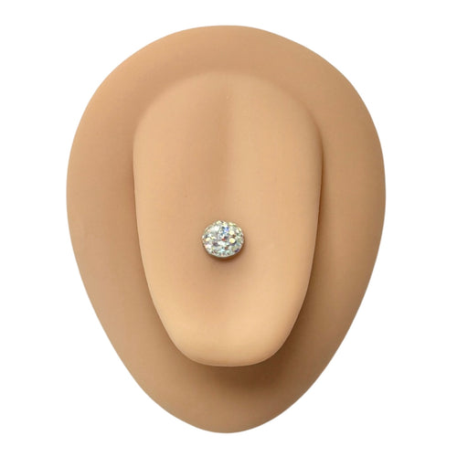 AB Circle Crystal Paved Tongue Bar image 0