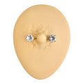 Gold Round Cubic Zirconia Prong Set Nipple Bar image 0