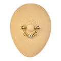 Gold Royal CZ Nipple Bar image 0