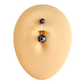 Black Faux Pearl Belly Bar  image 0