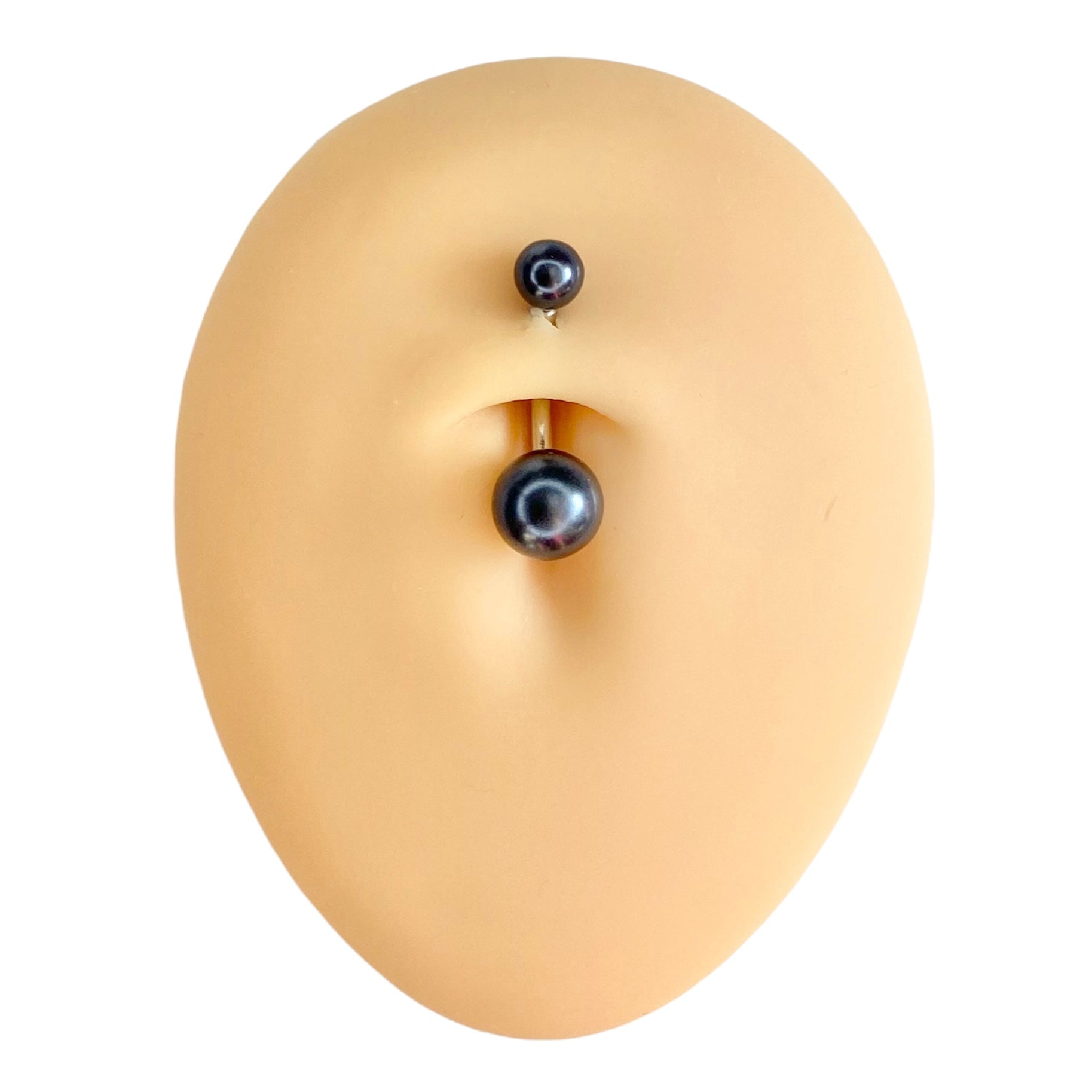 Black Faux Pearl Belly Bar  image 0