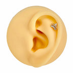 Gold CZ Tiara Flat Back Stud image 0