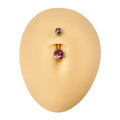 Pink CZ Belly Bar  image 0