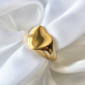 Gold Chunky Basic Heart Ring image 0