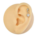 Clear Dangle CZ Heart Barbell Stud image 0