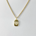 Gold CZ Heart Tag Necklace image 0