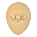 Gold CZ Leaf Nipple Bar image 0