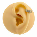 Gold CZ Double Lined Half Circle Hoop image 1
