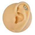 Silver CZ Angel Heart Barbell Stud image 0