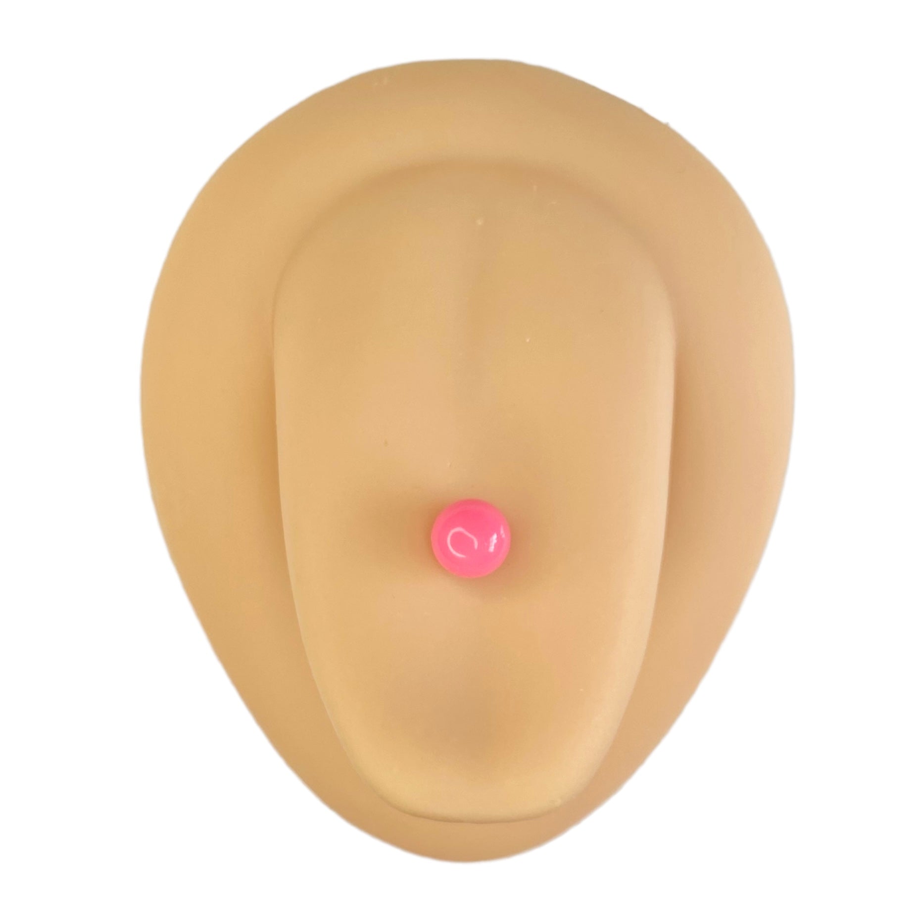 Pink Solid Colour Ball Titanium Tongue Bar  image 0